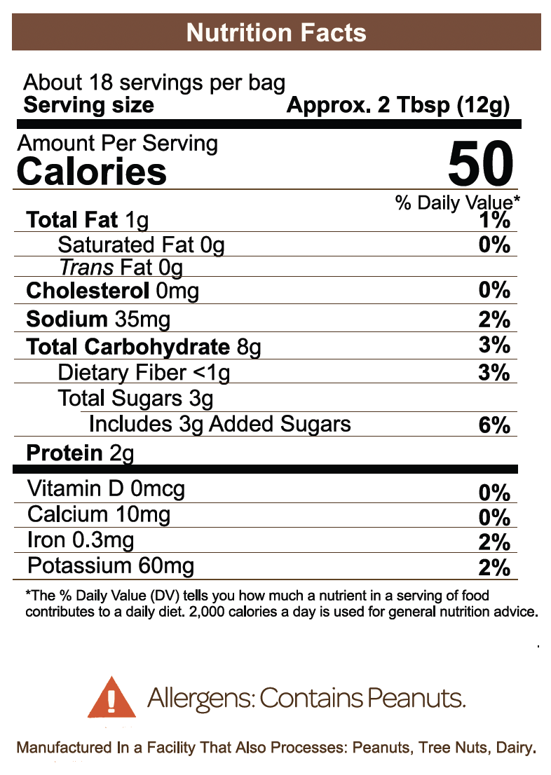 Peanut butter powder flavor nutrition facts